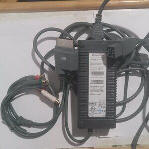 Xbox 360 Original BUNDLE AV + 150W AC Adapter Cord Official Power Cable OEM